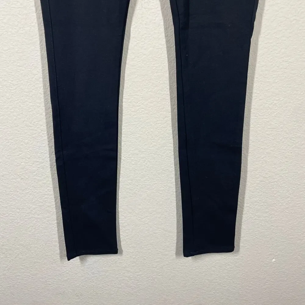 7 For All Mankind Womens 27 High Rise Skinny Pants Black Pull On Pockets Stretch - Picture 2 of 8